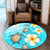 Hawaii Turtle Plumeria Coat Of Arm Ocean Round Carpet - AH - Polynesian Pride