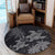 Hawaii Turtle Plumeria Coconut Tree Polynesian Round Carpet - Gray - AH - Polynesian Pride