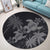 Hawaii Turtle Plumeria Coconut Tree Polynesian Round Carpet - Gray - AH - Polynesian Pride