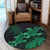 Hawaii Turtle Plumeria Coconut Tree Polynesian Round Carpet - Green - AH - Polynesian Pride