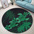 Hawaii Turtle Plumeria Coconut Tree Polynesian Round Carpet - Green - AH - Polynesian Pride