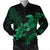 Hawaii Turtle Plumeria Coconut Tree Polynesian Bomber Jacket - Green - AH Black Unisex - Polynesian Pride