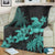 Hawaii Turtle Plumeria Coconut Tree Polynesian Premium Blankets - Turquoise - AH - Polynesian Pride