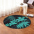 Hawaii Turtle Plumeria Coconut Tree Polynesian Round Carpet - Turquoise - AH - Polynesian Pride