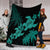 Hawaii Turtle Plumeria Coconut Tree Polynesian Premium Blankets - Turquoise - AH - Polynesian Pride