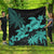 Hawaii Turtle Plumeria Coconut Tree Polynesian Premium Quilts - Turquoise - AH Black - Polynesian Pride