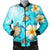 Hawaii Turtle Plumeria Ocean Bomber Jacket - AH Black Unisex - Polynesian Pride