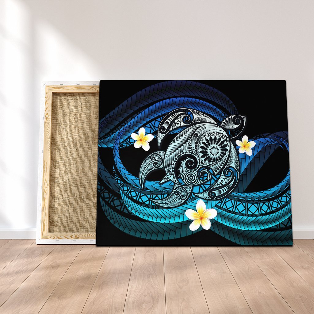 Hawaii Turtle Plumeria Polynesian Canvas - Mela Style - AH Canvas Poly-cotton - Polynesian Pride