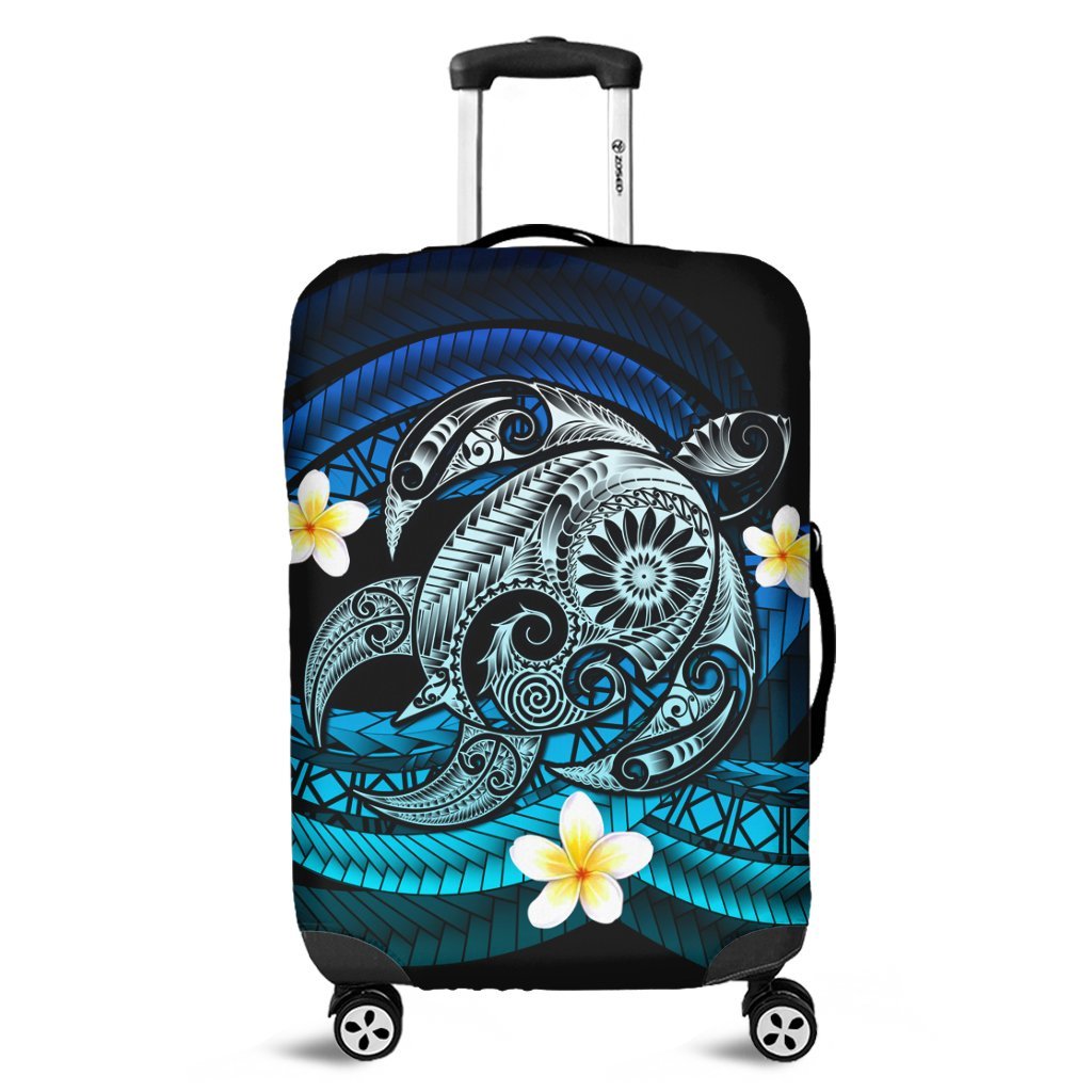 Hawaii Turtle Plumeria Polynesian Luggage Covers - Mela Style - AH Black - Polynesian Pride