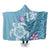 Hawaii Turtle Plumeria Polynesian Simple Hooded Blanket - AH Hooded Blanket White - Polynesian Pride