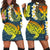 Hawaii Turtle Plumerian Polynesian Hoodie Dress - Sease Style - ver 2 - AH Black - Polynesian Pride