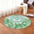 Hawaii Turtle Polyneian Palm Tree Leaf Round Carpet - AH - Polynesian Pride