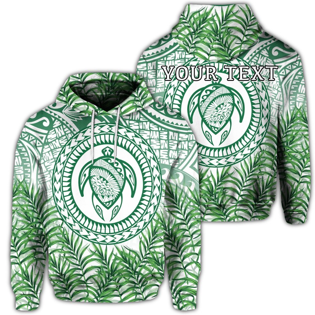 Custom Hawaii Turtle Polyneian Palm Tree Leaf Hoodie Unisex Art - Polynesian Pride