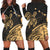 Hawaii Turtle Polynesian Map Plumeria Hoodie Dress - AH Black - Polynesian Pride