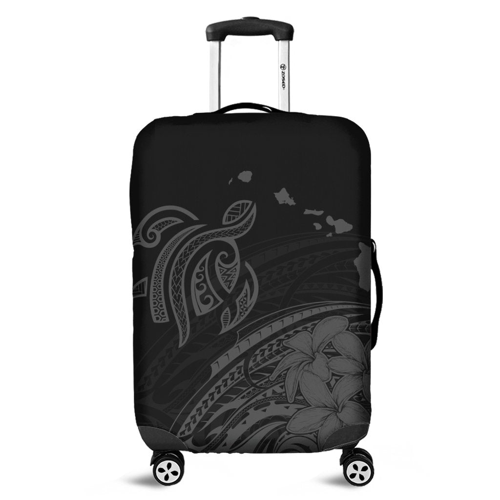 Hawaii Turtle Polynesian Map Plumeria Luggage Covers Gray - AH Black - Polynesian Pride