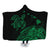 Hawaii Turtle Polynesian Map Plumeria Hooded Blanket Green - AH Hooded Blanket White - Polynesian Pride