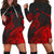 Hawaii Turtle Polynesian Map Plumeria Hoodie Dress Red - AH Black - Polynesian Pride