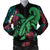 Hawaii Turtle Polynesian Tropical Bomber Jacket - Ghia Style Green - AH Black Unisex - Polynesian Pride