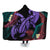Hawaii Turtle Polynesian Tropical Hooded Blanket - Ghia Style Purple - AH Hooded Blanket White - Polynesian Pride