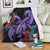 Hawaii Turtle Polynesian Tropical Premium Blankets - Ghia Style Purple - AH White - Polynesian Pride