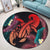 Hawaii Turtle Polynesian Tropical Round Carpet - Ghia Style Red - AH - Polynesian Pride