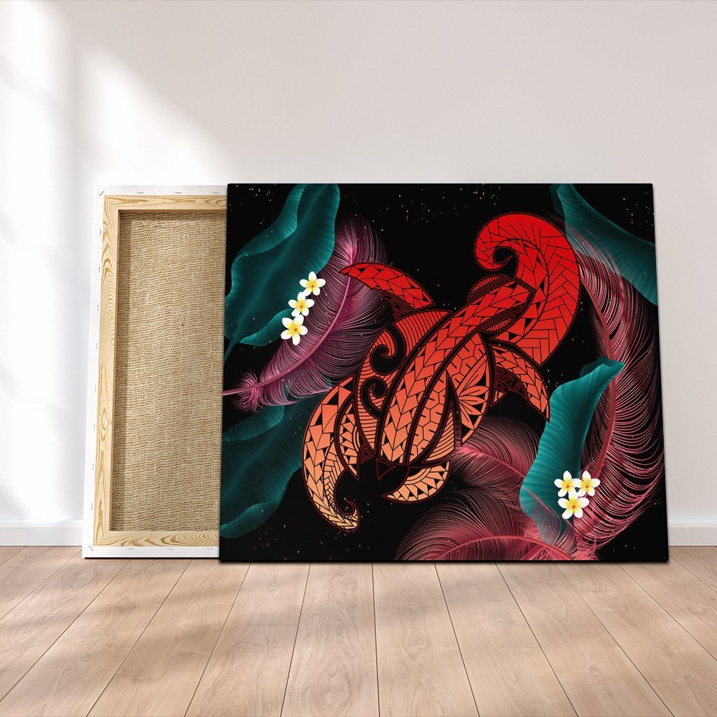 Hawaii Turtle Polynesian Tropical Canvas - Ghia Style Red - AH Canvas Poly-cotton - Polynesian Pride