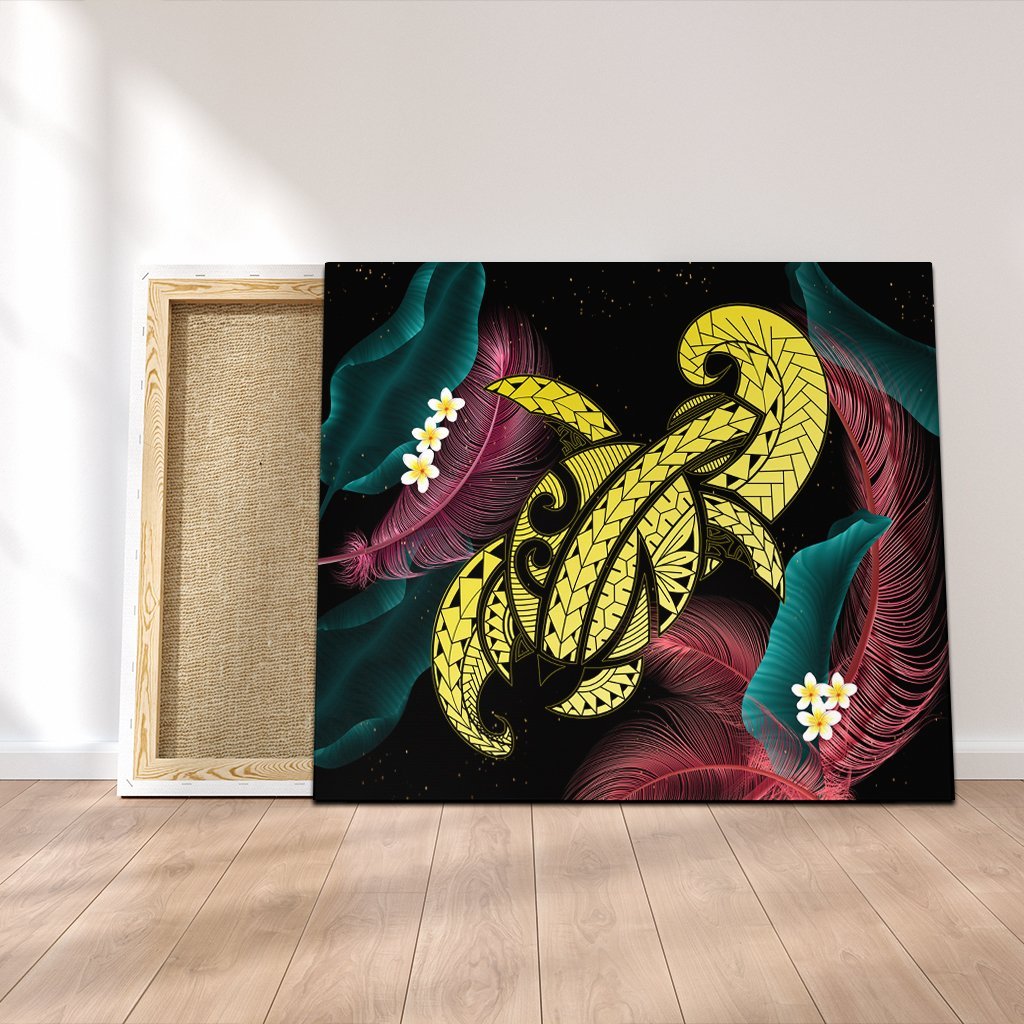 Hawaii Turtle Polynesian Tropical Canvas - Ghia Style Yellow - AH Canvas Poly-cotton - Polynesian Pride