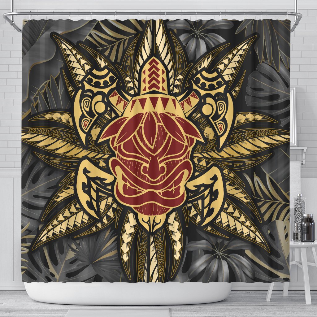 Hawaii Turtle Polynesian Tropical Gold Shower Curtain - Alone Style - AH 177 x 172 (cm) Blue - Polynesian Pride