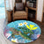 Hawaii Turtle Sea Cotral Polynesian Round Carpet - AH - Polynesian Pride