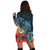 Hawaii Turtle Shark Manta Ray Hibiscus Plumeria Hoodie Dress - AH - Polynesian Pride