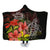 Hawaii Turtle Tree Hibiscus Hooded Blanket - AH Hooded Blanket White - Polynesian Pride