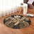 Hawaii Turtle Wave Polynesian Round Carpet - Hey Style Gold - AH - Polynesian Pride