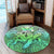 Hawaii Turtle Wave Polynesian Round Carpet - Hey Style Green - AH - Polynesian Pride