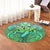 Hawaii Turtle Wave Polynesian Round Carpet - Hey Style Green - AH - Polynesian Pride