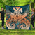 Hawaii Turtle Wave Polynesian Premium Quilts - Hey Style Orange - AH Black - Polynesian Pride