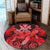 Hawaii Turtle Wave Polynesian Round Carpet - Hey Style Red - AH - Polynesian Pride