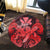 Hawaii Turtle Wave Polynesian Round Carpet - Hey Style Red - AH - Polynesian Pride