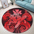 Hawaii Turtle Wave Polynesian Round Carpet - Hey Style Red - AH - Polynesian Pride