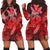 Hawaii Turtle Wave Polynesian Hoodie Dress - Hey Style Red - AH Black - Polynesian Pride