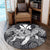 Hawaii Turtle Wave Polynesian Round Carpet - Hey Style White - AH - Polynesian Pride