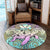 Hawaii Turtle Wave Polynesian Round Carpet - Hey Style Yellow - AH - Polynesian Pride