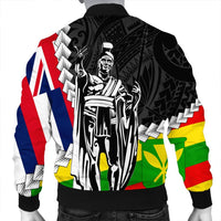 Hawaii Two Flag Kanaka Maoli King Polynesian Bomber Jacket - AH - Polynesian Pride