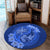 Hawaii Yin Yang Turtle Shark Hibiscus Plumeria Round Carpet - Blue - AH - Polynesian Pride