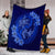 Hawaii Yin Yang Turtle Shark Hibiscus Plumeria Premium Blankets - Blue - AH - Polynesian Pride