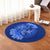 Hawaii Yin Yang Turtle Shark Hibiscus Plumeria Round Carpet - Blue - AH - Polynesian Pride