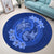 Hawaii Yin Yang Turtle Shark Hibiscus Plumeria Round Carpet - Blue - AH - Polynesian Pride