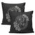 Hawaii Yin Yang Turtle Shark Hibiscus Plumeria Pillow Covers - Gray - AH - Polynesian Pride