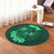 Hawaii Yin Yang Turtle Shark Hibiscus Plumeria Round Carpet - Green - AH - Polynesian Pride