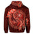 Hawaiian Yin Yang Turtle Shark Hibiscus Plumeria Hoodie Orange - Polynesian Pride