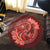 Hawaii Yin Yang Turtle Shark Hibiscus Plumeria Round Carpet - Orange - AH - Polynesian Pride